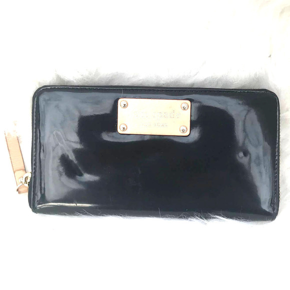 Kate Spade Neda Patent Leather Zip Around Wallet - Picture 1 of 14